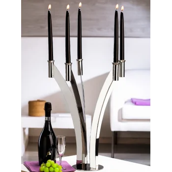 Polished 5 Flame Candleholder - 36.5 x 40 cm H: 35 cm