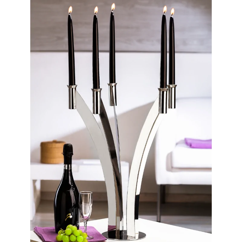 Polished 5 Flame Candleholder - 36.5 x 40 cm H: 35 cm Polished 5 Flame Candleholder - 36.5 x 40 cm H: 35 cm