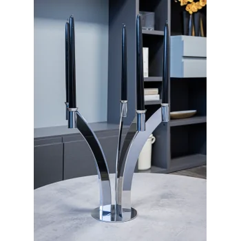 Polished 5 Flame Candleholder - 36.5 x 40 cm H: 35 cm