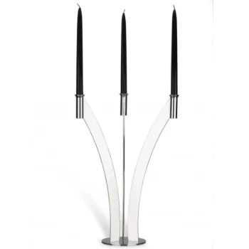 Polished 3 Flame Candleholder - 51.7 x 35 cm H: 50 cm