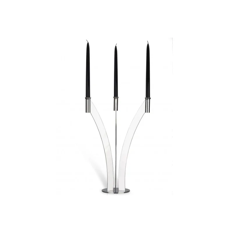Polished 3 Flame Candleholder - 51.7 x 35 cm H: 50 cm Polished 3 Flame Candleholder - 51.7 x 35 cm H: 50 cm