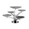 Polished Stand With 5 Rounded Plates (4 Plates Dia: 14 cm & 1 Plate Dia: 20 cm) - Dia: 44 cm H: 25 cm