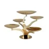 Gold Plated Stand With 5 Rounded Plates (4 Plates Dia: 14 cm & 1 Plate Dia: 20 cm) - Dia: 44 cm H: 25 cm