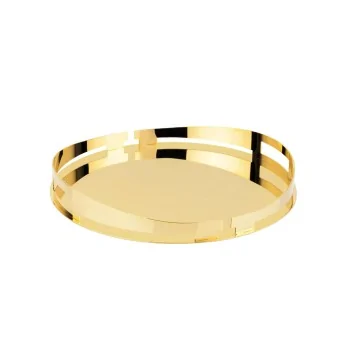 Gold Plated Round Tray - Dia: 35 cm H: 4.5 cm
