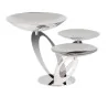 Polished Stand With 3 Rounded Plates - 46 cm H: 30 cm