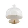 Gold Stand In Stainless Steel With Glass Dome - Dia: 24 cm H: 21 cm
