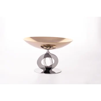 Stainless Steel/Gold Centerpiece - Dia: 28 cm