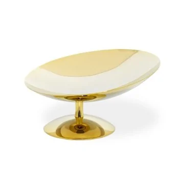 Gold Plated Tilted Centerpiece - Dia: 28 cm H: 15 cm