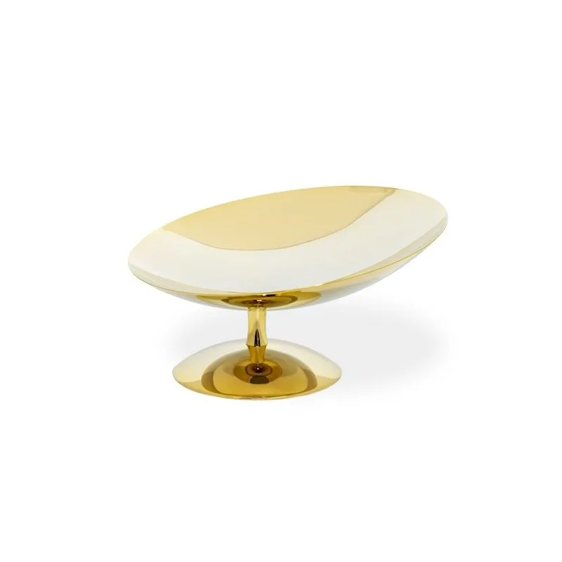Gold Plated Tilted Centerpiece - Dia: 28 cm H: 15 cm Gold Plated Tilted Centerpiece - Dia: 28 cm H: 15 cm