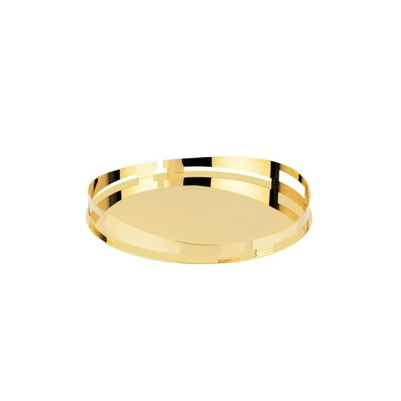 Gold Round Tray - Dia: 45 cm H: 4.5 cm Gold Round Tray - Dia: 45 cm H: 4.5 cm