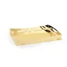 Gold Plated Rectangular Tray - 39 x 28 cm H: 5 cm