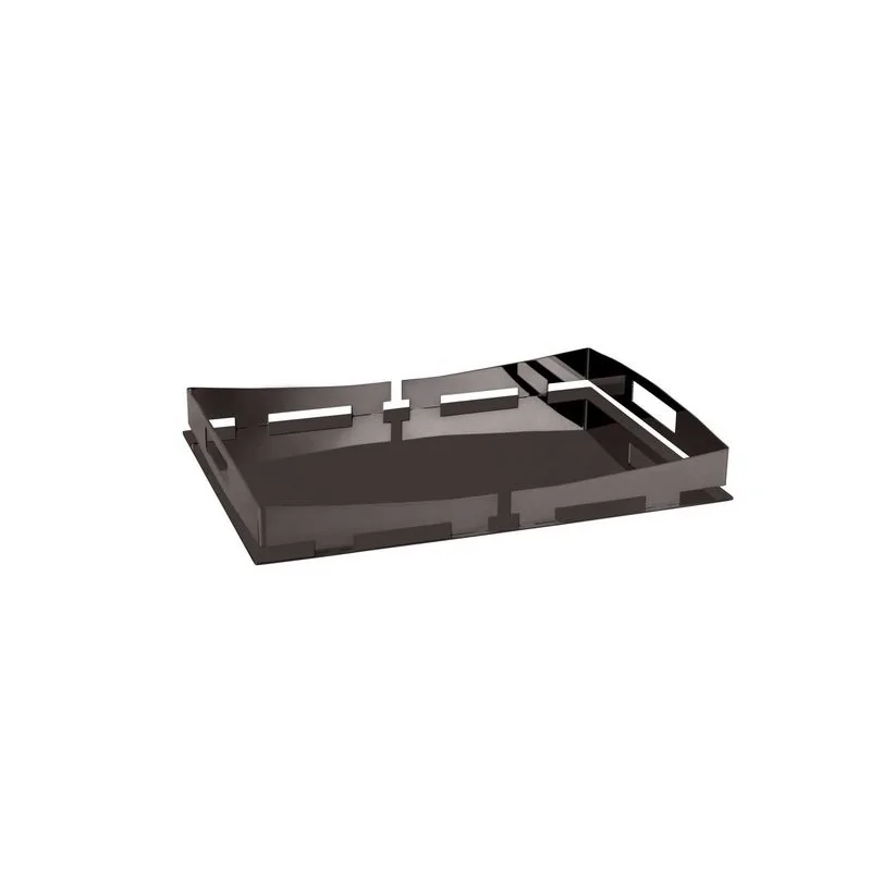 Polished Black Rectangular Tray - 39 x 28 cm H: 5 cm