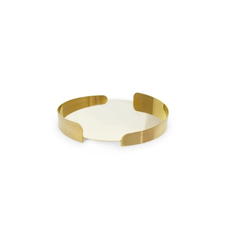 Gold Round Tray - Dia: 28 cm H: 5 cm