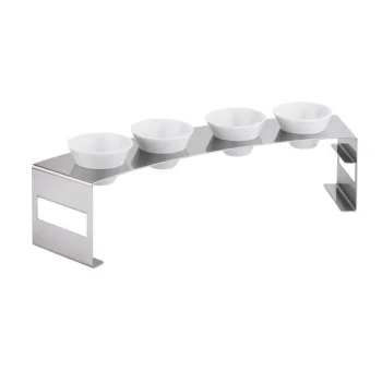 Polished Nuts Stand With 4 Porcelain Dishes - 46 x 10 cm H: 10 cm