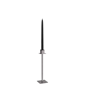 Polished Black 1 Flame Candleholder - 9 x 9 cm H: 33 cm