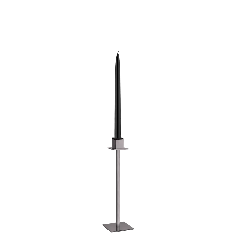 Polished Black 1 Flame Candleholder - 9 x 9 cm H: 33 cm Polished Black 1 Flame Candleholder - 9 x 9 cm H: 33 cm