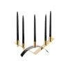 Polished Black/Gold Plated 5 Flame Candleholder - 50 x 7 cm H: 19 cm