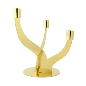 Gold 3 Flame Candleholder - 20 x 24 cm H: 27 cm
