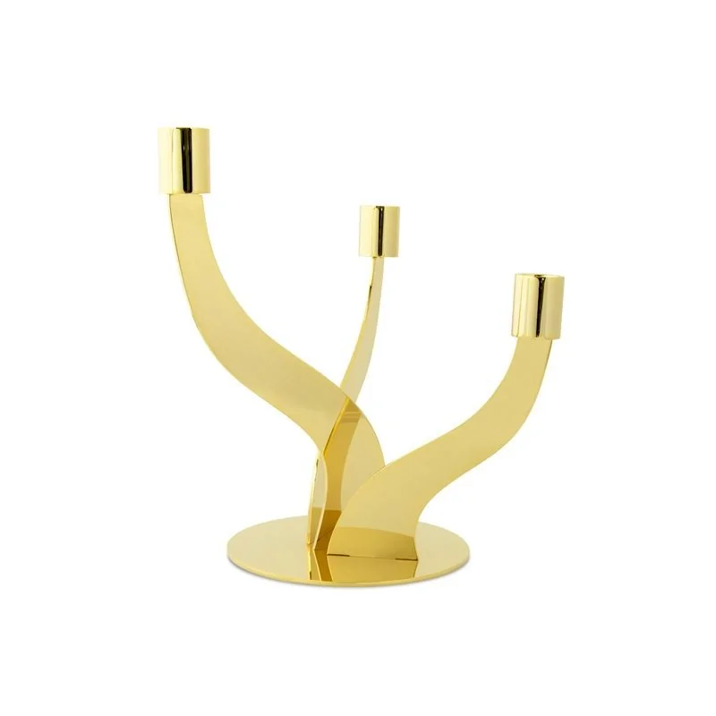 Gold 3 Flame Candleholder - 20 x 24 cm H: 27 cm Gold 3 Flame Candleholder - 20 x 24 cm H: 27 cm