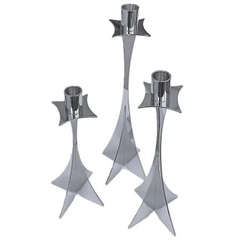 Polished 1 Flame Candleholder - 8 x 8 cm H: 36 cm