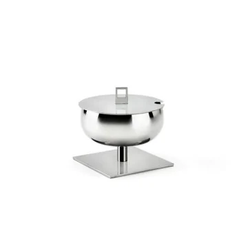 Polished Nuts Holder With 1 Cup - Dia: 10 cm H: 8 cm