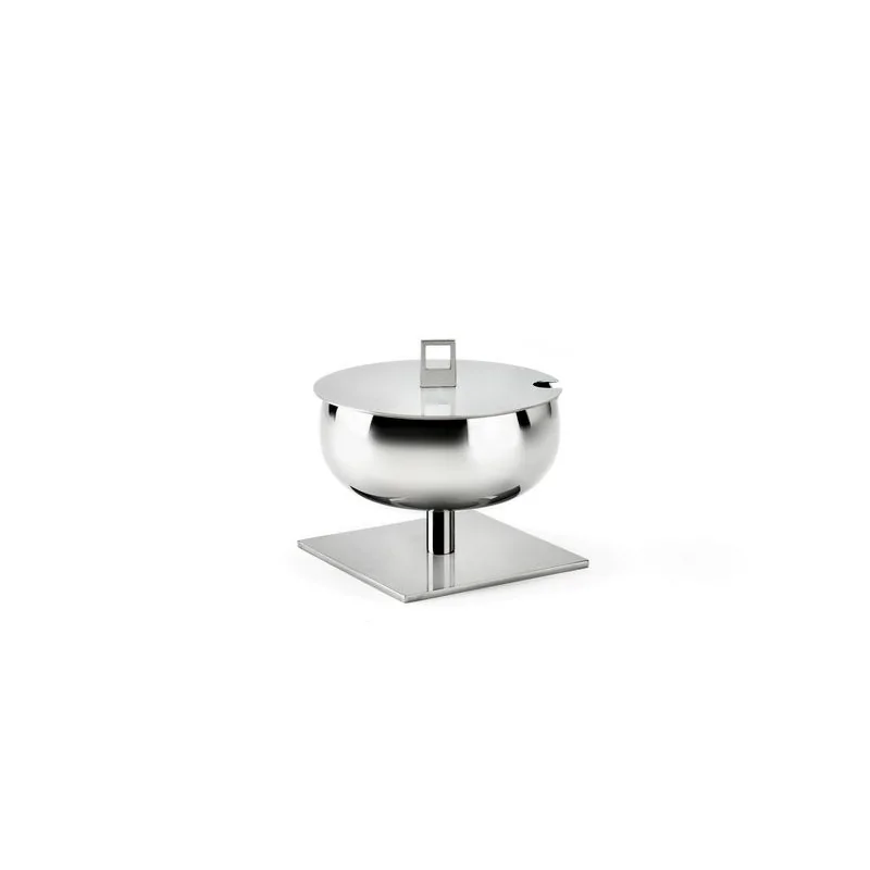 Polished Nuts Holder With 1 Cup - Dia: 10 cm H: 8 cm