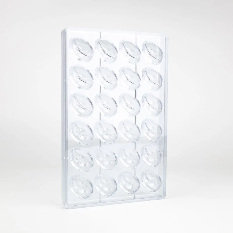 Professional Polycarbonate Coffee Bean Chocolate Praline Mold - 38 mm x 25 mm h 14 mm - 8.5gr - 24 Cavities