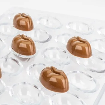 Professional Polycarbonate Coffee Bean Chocolate Praline Mold - 38 mm x 25 mm h 14 mm - 8.5gr - 24 Cavities