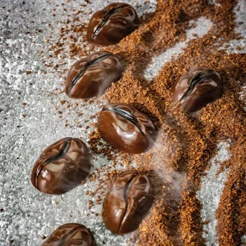 Professional Polycarbonate Coffee Bean Chocolate Praline Mold - 38 mm x 25 mm h 14 mm - 8.5gr - 24 Cavities