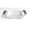 Polished Rectangular Porcelain Dish With Stainless Steel Holder - 27 x 17 cm H: 6.8 cm