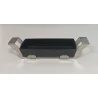 Polished Black Rectangular Porcelain Dish With Stainless Steel Holder - 33 X 15 H: 6.8 cm