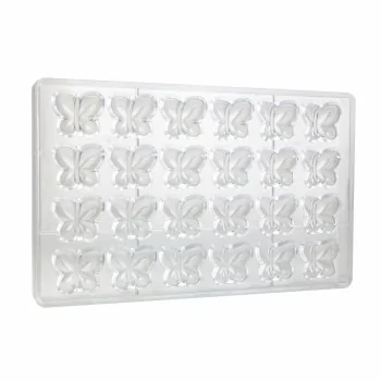 Professional Polycarbonate Mariposa Butterfly Chocolate Praline Mold - 30.5 mm x 34.5 mm h 14 mm - 9gr - 24 Cavities