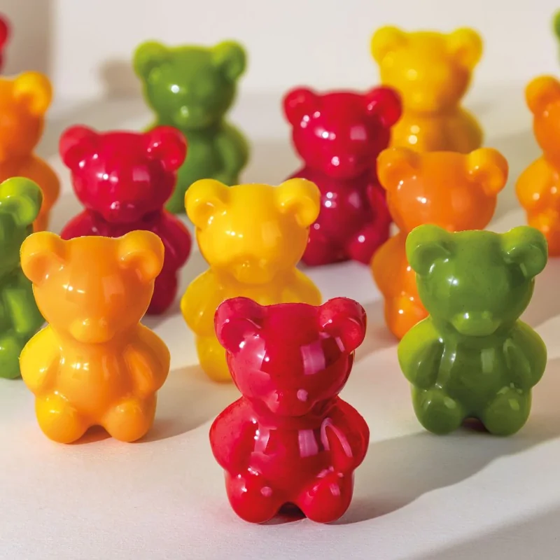 Professional Polycarbonate Bobo Teddy Bear Chocolate Praline Mold - 42 mm x 29.5 mm h 14.5 mm - 10.5gr - 20 Cavities Professional Polycarbonate Bobo Teddy Bear Chocolate Praline Mold - 42 mm x 29.5 mm h 14.5 mm - 10.5gr - 20 Cavities