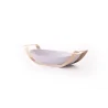 Gold Oval Porcelain Dish With Stainless Steel Holder - 35 X 25.5 H: 6.5 cm