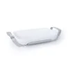 Polished Rectangular Porcelain Dish With Stainless Steel Holder - 36 X 24.5 H: 6 cm