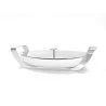 Polished Oval Porcelain Dish With Stainless Steel Holder With Lid - 39 X 23.5 H: 6 cm