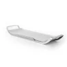 Polished Rectangular Porcelain Dish With Stainless Steel Holder - 53 X 20 H: 3.5 cm