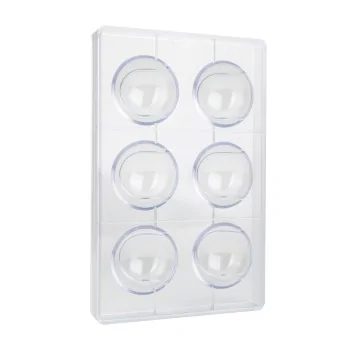 Professional Polycarbonate Ace Tennis Ball Chocolate Mold - ø 60 mm x h 30 mm - 65gr - 6 Cavities