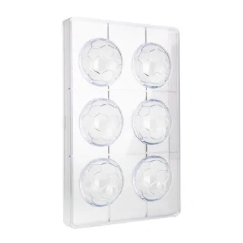 Professional Polycarbonate Goal Soccer Ball Chocolate Mold - ø 60 mm x h 30 mm - 65gr - 6 Cavities