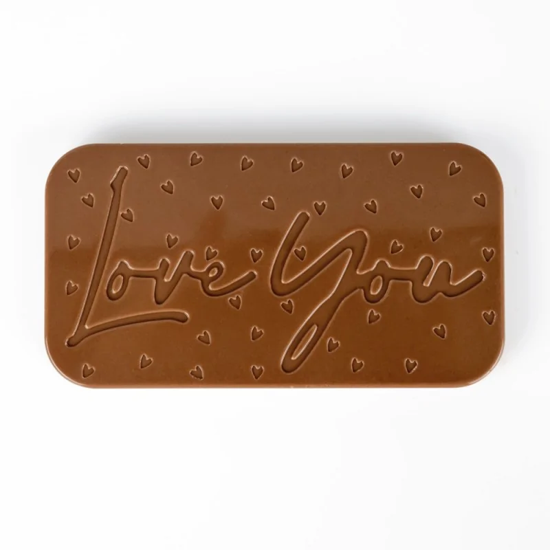 Professional Polycarbonate "Love You" Chocolate Tablet Mold - 130 mm x 70 mm h 10 mm - 100gr - 3 Cavities