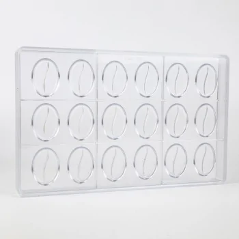 Professional Polycarbonate Coffee Chocolate Napolitain Mold - 40 mm x 28 mm h 4 mm - 4gr - 18 Cavities