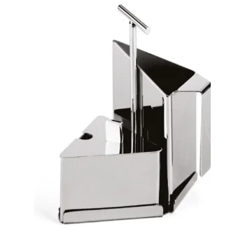 Polished Milk/Sugar Set Holder - 13 x 9 cm H: 16 cm