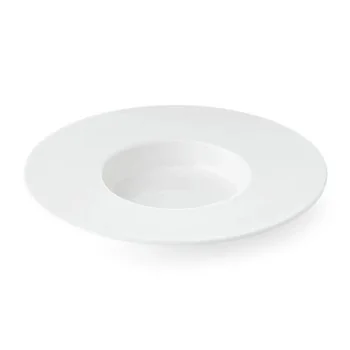 Mikasa Tendre White Bone China Wide Rim Deep Plate 11in, 13oz - Set of 16 pcs