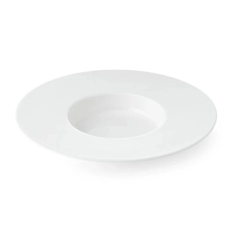 Mikasa Tendre White Bone China Wide Rim Deep Plate – 11in, 13oz - Set of 4