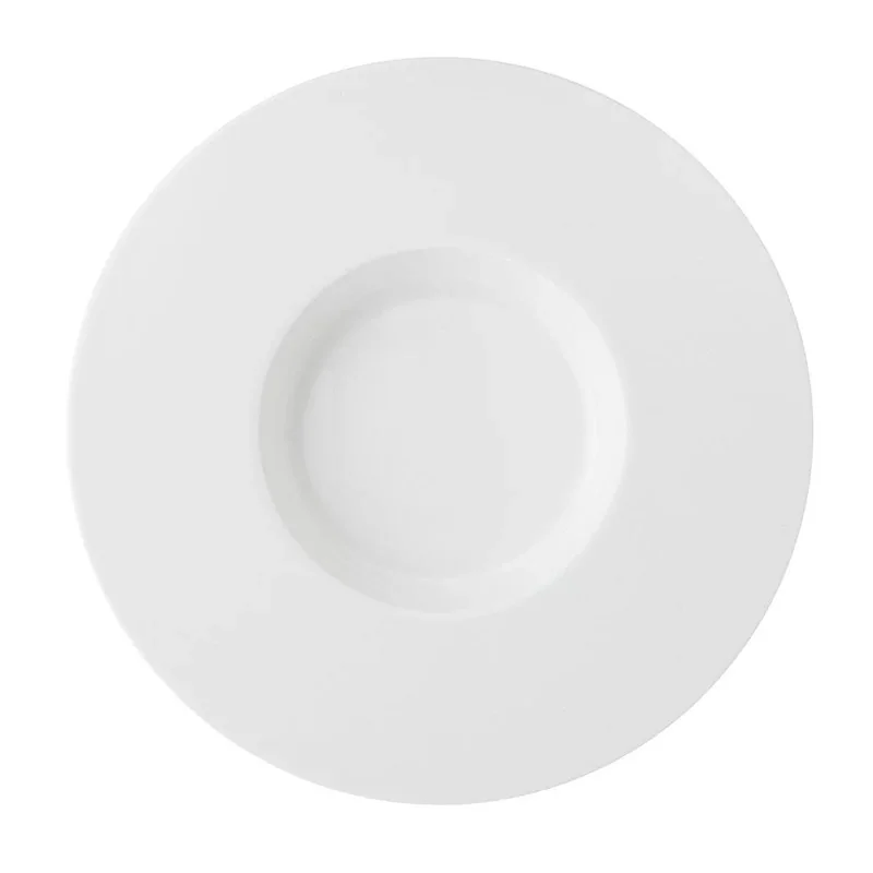 Mikasa Tendre White Bone China Wide Rim Deep Plate – 11in, 13oz - Set of 4