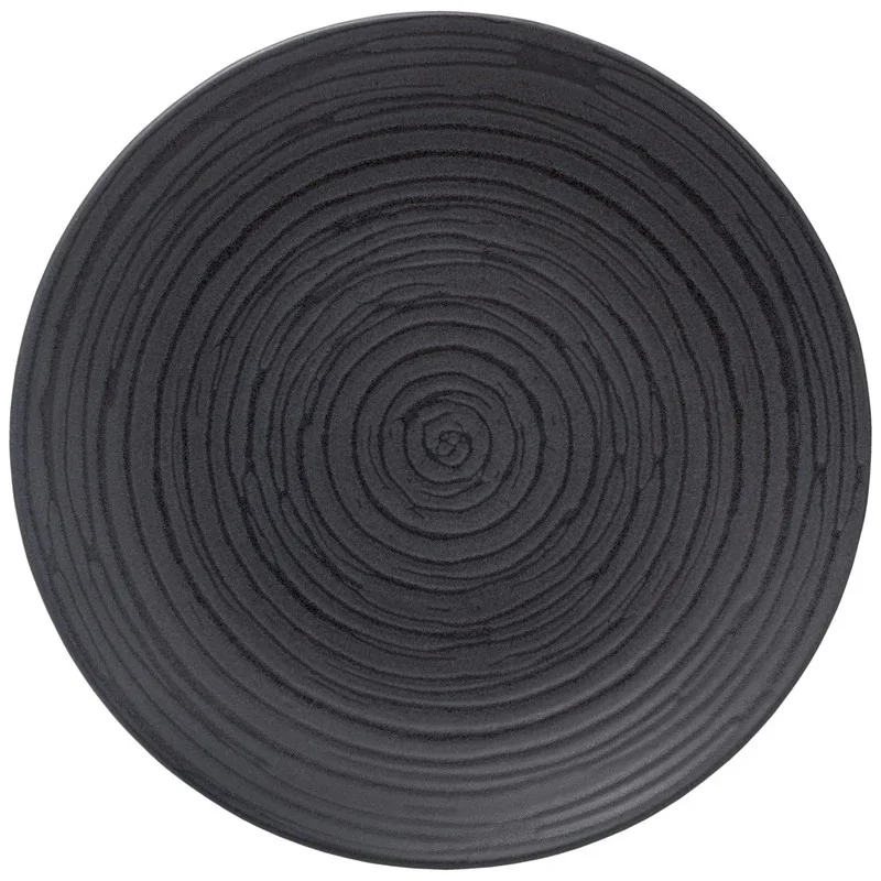 Mikasa 10.7In Coupe Plate Obsidian Black Stone - Set of 12
