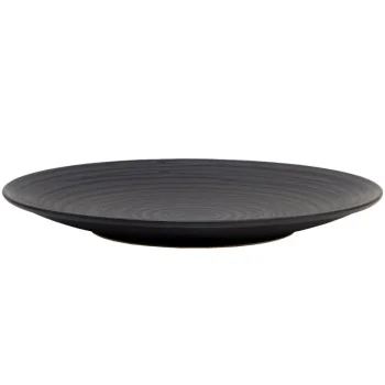 Mikasa 10.7In Coupe Plate Obsidian Black Stone - Set of 12