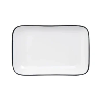 Mikasa Bistro Pinstripe Rectangular Platter – 8 x 5 Inch - Set of 4