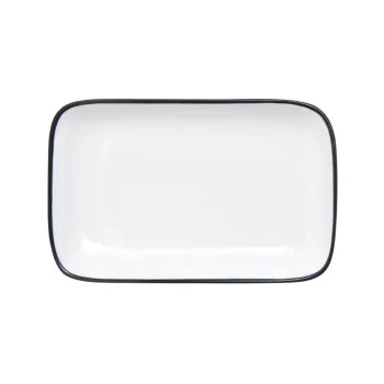Mikasa Bistro Pinstripe Rectangular Platter – 7 x 4 Inch - Set of 4