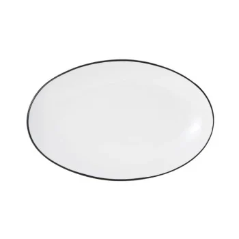 Mikasa Bistro Pinstripe Oval Platter – 11 x 7 Inch - Set of 4
